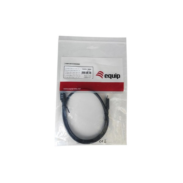 Equip átalakító kábel - 12888307 (usb-c2.0 to usb-c, apa/apa, fekete, 1m)