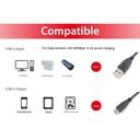 Equip átalakító kábel - 128885 (usb-c2.0 to usb-a, apa/apa, fekete, 2m)
