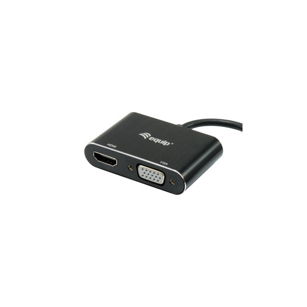 Equip átalakító kábel - 133386 (usb3.0 - vga+hdmi, apa/anya, 1920x1080/60hz, fekete)