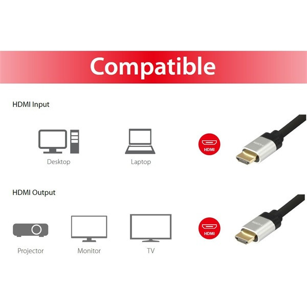Equip kábel - 119386 (hdmi2.1 kábel, apa/apa, 8k/60hz, 15m)