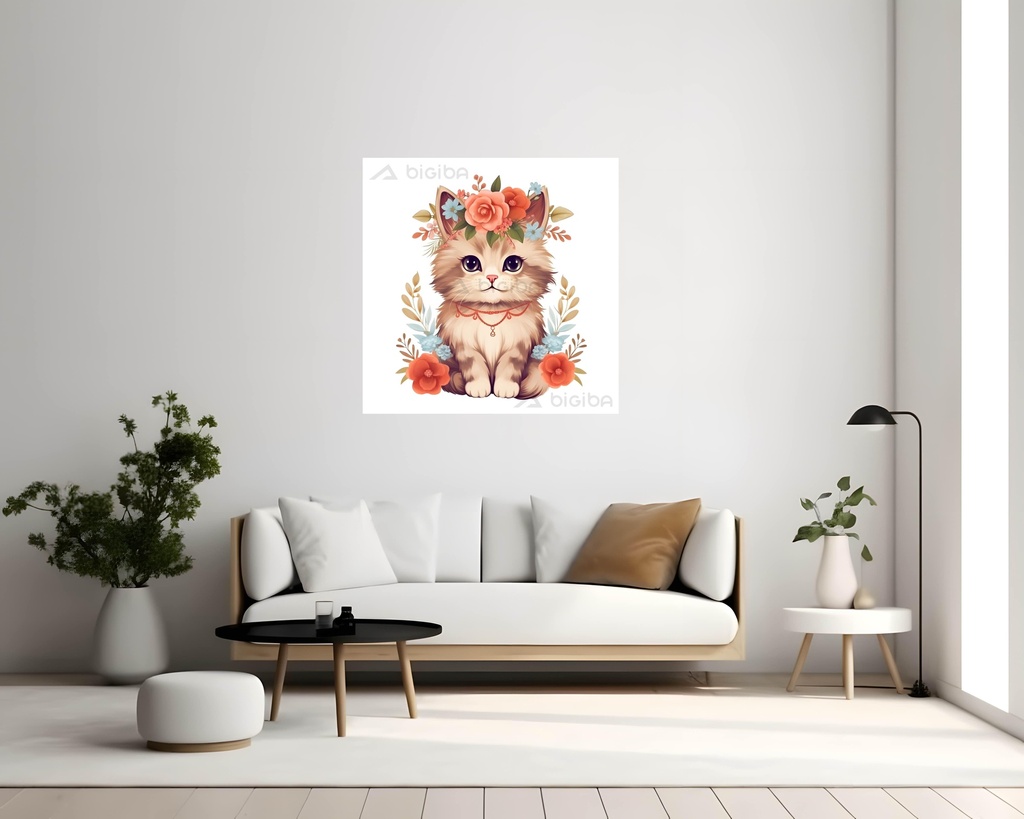 Floral Feline Elegance