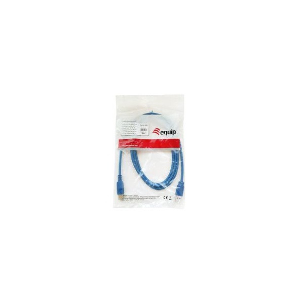 Equip kábel - 128291 (usb3.0, a-b kábel, apa/apa, duplán árnyékolt, 1m)