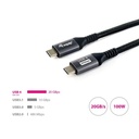Equip kábel - 128382 (usb4 gen2x2, a-a kábel, apa/apa, 4k/60hz, 20gbps, pd 100w, 2m)