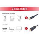Equip kábel - 133411 (usb-c to hdmi, apa/apa, 4k/30hz, műanyag burkolat, 1m)
