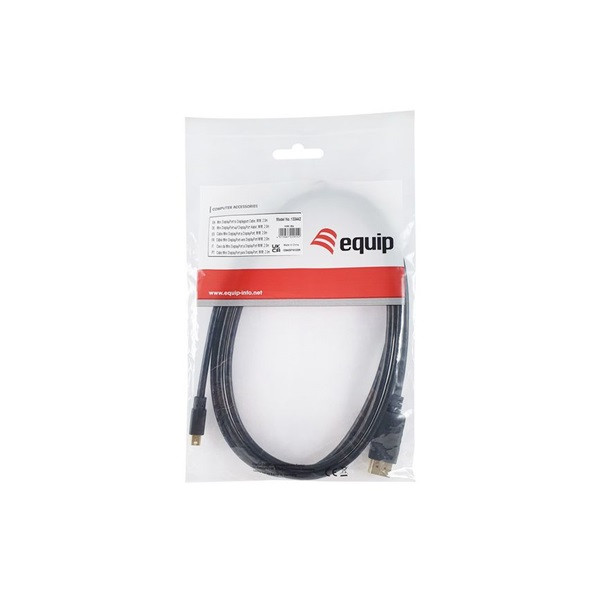 Equip kábel - 133442 (minidisplayport to displayport, fekete, 2m)
