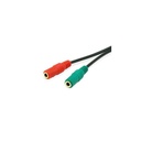 Equip kábel - 147943 (audio elosztó, 3,5mm jack, 2x anya/1x apa, fekete, 13cm)