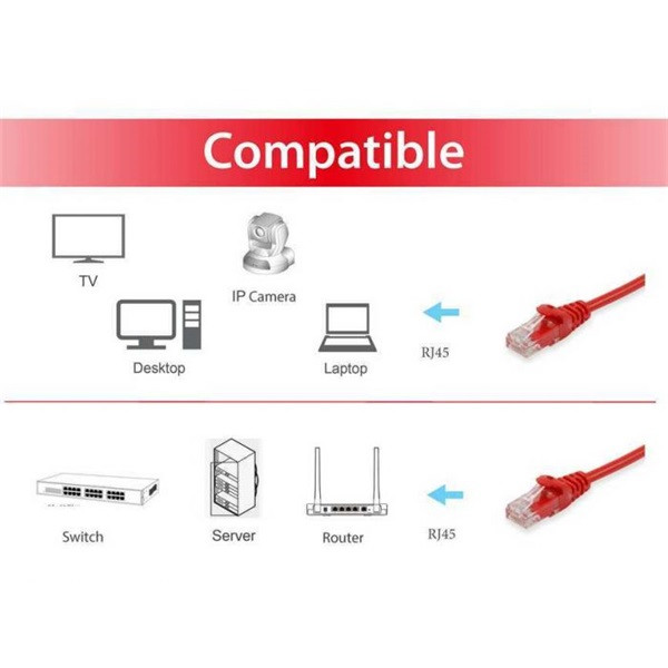 Equip kábel - 625429 (utp patch kábel, cat6, piros, 20m)