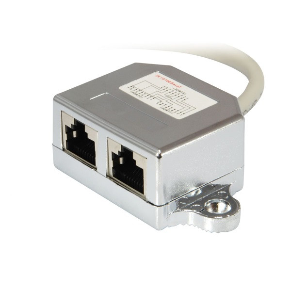 Equip rj45 elosztó - 127608 (bemenet: 1x rj45 8p8c, kimenet: 2x rj45 8p4c, árnyékolt)