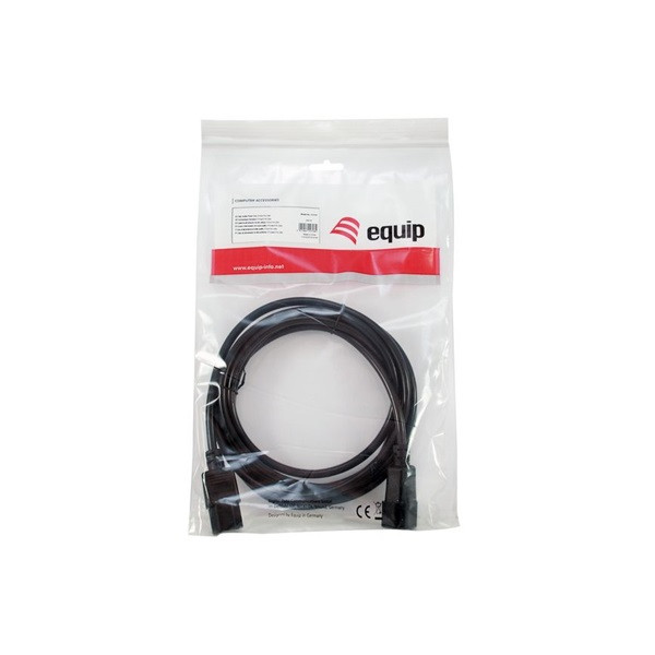 Equip tápkábel - 112101 (pc tápkábel hosszabbító, iec 320, fekete, 3m)