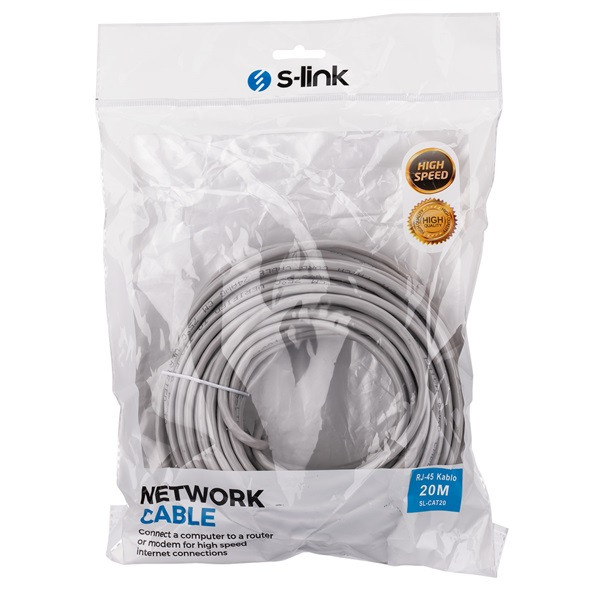 S-link kábel - sl-cat20 (utp patch kábel, cat5e, szürke, 20m)
