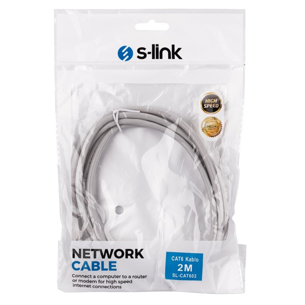 S-link kábel - sl-cat602 (utp patch kábel, cat6, szürke, 2m)