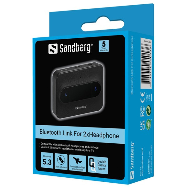 Sandberg átalakító - bluetooth link for 2xheadphone