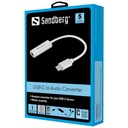 Sandberg átalakító kábel - usb-c to audio adapter (usb-c, 1x 3,5 mm jack, fehér)