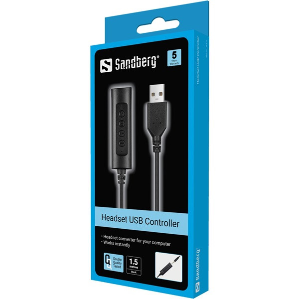 Sandberg kábel - headset usb controller 1.5m