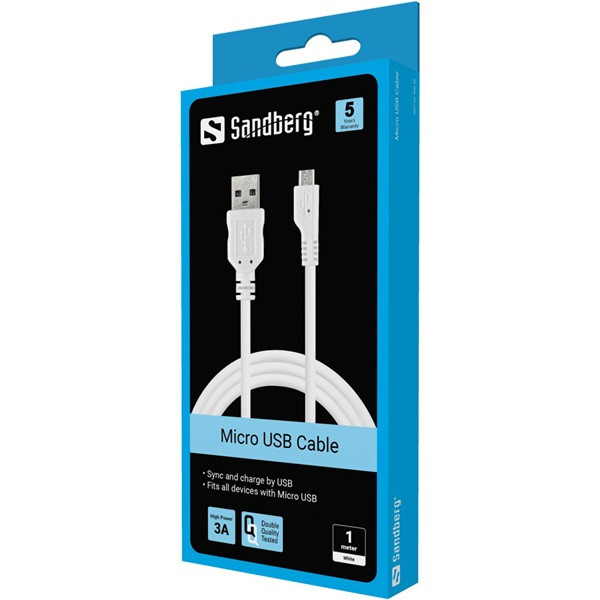 Sandberg kábel - micro usb sync & charge cable 1m