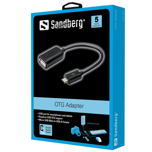 Sandberg kábel - otg adapter microusb m - usb f