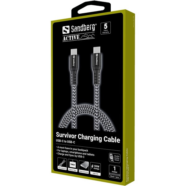 Sandberg kábel - survivor usb-c cable 1m, 100w