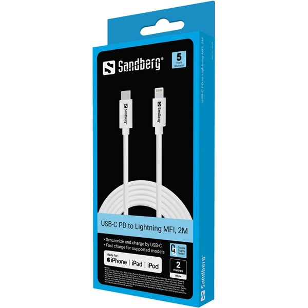 Sandberg kábel - usb-c pd to lightning mfi, 2m