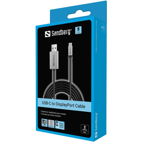Sandberg kábel - usb-c to displayport cable 2m