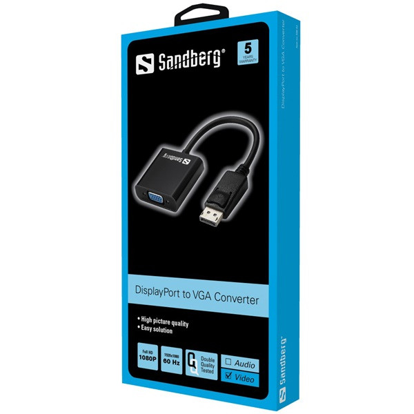 Sandberg kábel átalakító - adapter displayport>vga