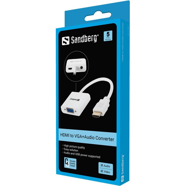 Sandberg kábel átalakító - hdmi to vga+audio converter
