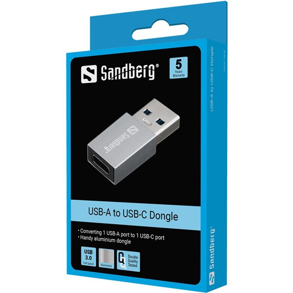 Sandberg kábel átalakító - usb-a to usb-c dongle