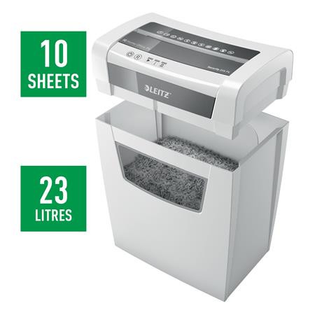 Iratmegsemmisítő, konfetti, 10 lap, LEITZ "IQ Home Office"
