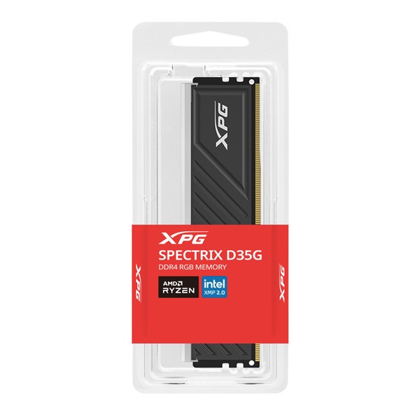 Adata memória desktop - 16gb ddr4 xpg gammix d35 rgb (16gb, 3600mhz, cl18, 1.35v, hűtőbordás, rgb, fekete)