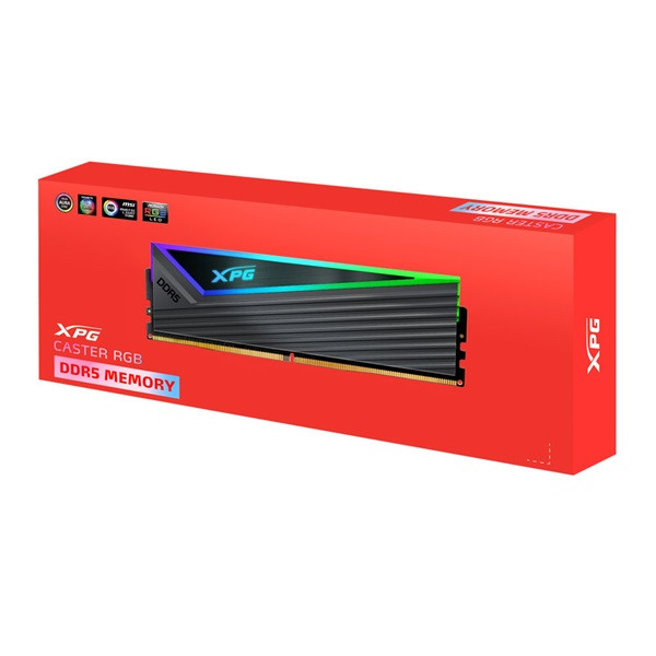Adata memória desktop - 32gb ddr5 xpg caster rgb (32gb, 6400mhz, cl32, 1.35v, hűtőbordás, fekete, rgb)