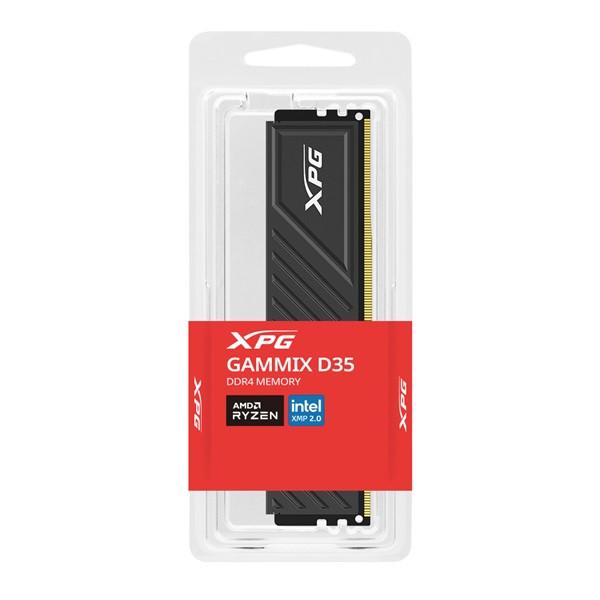 Adata memória desktop - 8gb ddr4 xpg gammix d35 (8gb, 3200mhz, cl16, 1.35v, hűtőbordás, fekete)