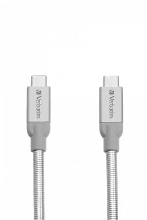 USB kábel, USB-C 3.1 - USB-C, 30 cm, VERBATIM, ezüst