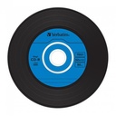 CD-R lemez, bakelit lemez-szerű felület, AZO, 700MB, 52x, 10 db, vékony tok, VERBATIM "Vinyl"