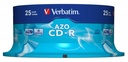 CD-R lemez, Crystal bevonat, AZO, 700MB, 52x, 25 db, hengeren VERBATIM "DataLife Plus"