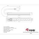 Equip hálózati elosztó - 333283 (schuko, 8 schuko, rack 1u, 1,8m kábel, fekete)
