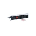 Equip hálózati elosztó - 333310 (iec 320 c14, 8x iec13, rack 1u, 1,8m kábel, aluminium, fekete)