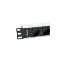 Equip hálózati elosztó - 333311 (c14, 4x schuko, rack 1u, 1,8m kábel, aluminium, fekete)