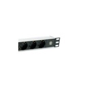 Equip hálózati elosztó - 333315 (schuko, 7x schuko/2x usb, rack 1u, 1,8m kábel, aluminium, fekete)