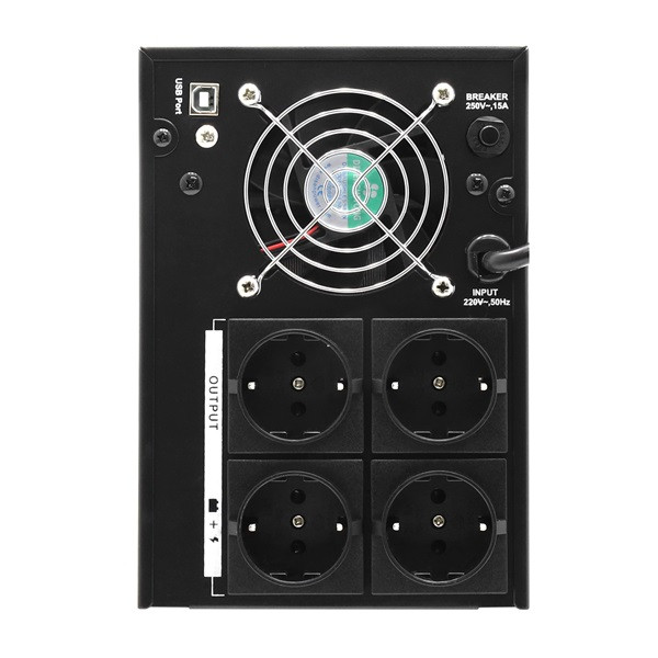 Hikvision szünetmentes 3000va - ds-ups3000/ma (4 schuko, line-interaktív, usb, lcd, fekete)