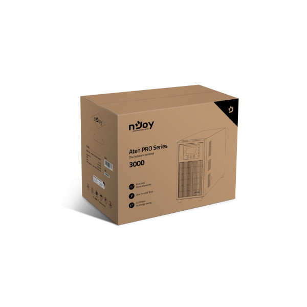 Njoy szünetmentes  3000va - aten pro 3000 (4 schuko, usb/rs-232, on-line, szinuszhullám, generátor támogatás, eco mód)