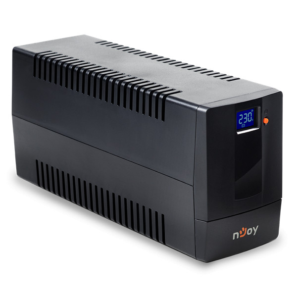 Njoy szünetmentes  600va - horus plus 600 (2 schuko, line-interaktív, rj11 védelem, usb, szoftver, lcd kijelző, fekete)
