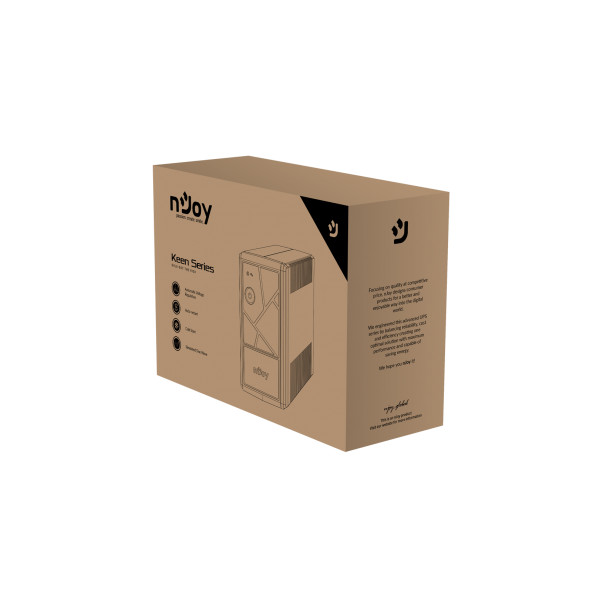 Njoy szünetmentes  600va - keen 600 (2 schuko, line-interaktív, rj11/45 vonalvédelem, fekete)