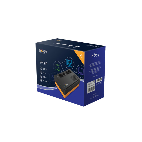Njoy szünetmentes  600va - soter 600 (4 schuko kimenet, usb, avr, line-interaktív, fekete)
