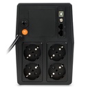 Njoy szünetmentes 1000va - horus plus 1000 (4 schuko, line-interaktív, rj45 védelem, usb, szoftver, lcd kijelző, fekete)
