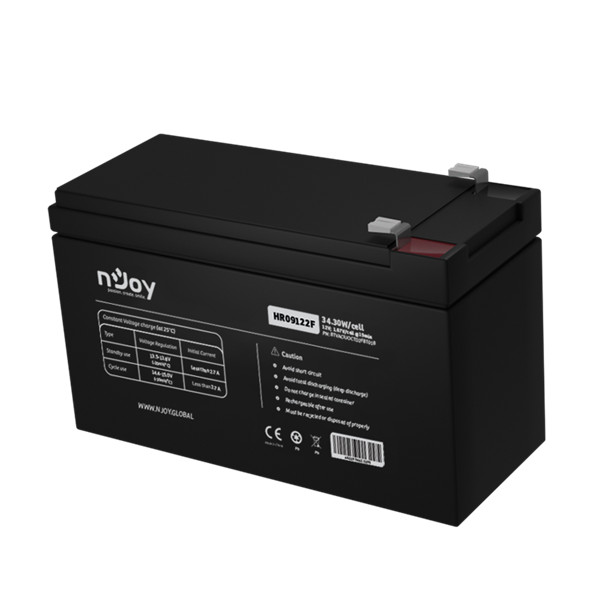 Njoy szünetmentes akkumulátor - hr09122f (12v/9ah, high rate discharge,  long-life, t2/f2, zárt, gondozás mentes, agm)
