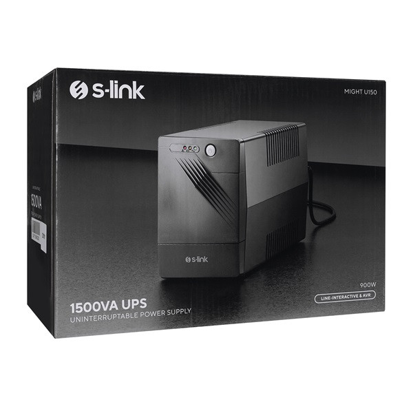 S-link szünetmentes 1500va - might u150 (1500va, 12v9ah*2, 900w, line-interactive, 4 db töltő aljzat)