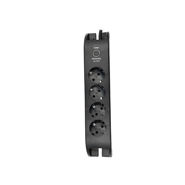 S-link túlfeszültségvédő - spg3040 black (4 aljzat, max.3680 watt, 900 joule, fekete)