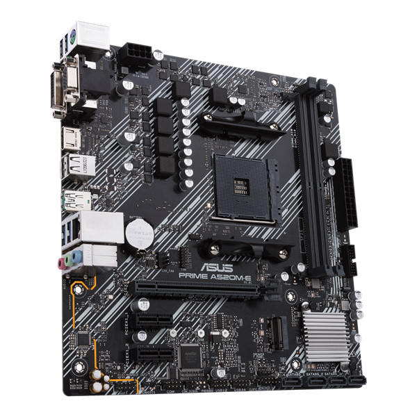 Asus alaplap - amd prime a520m-e/csm am4 (a520, 2xddr4 4600mhz, 1xgbe lan, 1xm.2, 4xsata3, 6xusb2.0, 7xusb3.2)