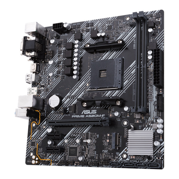 Asus alaplap - amd prime a520m-e/csm am4 (a520, 2xddr4 4600mhz, 1xgbe lan, 1xm.2, 4xsata3, 6xusb2.0, 7xusb3.2)