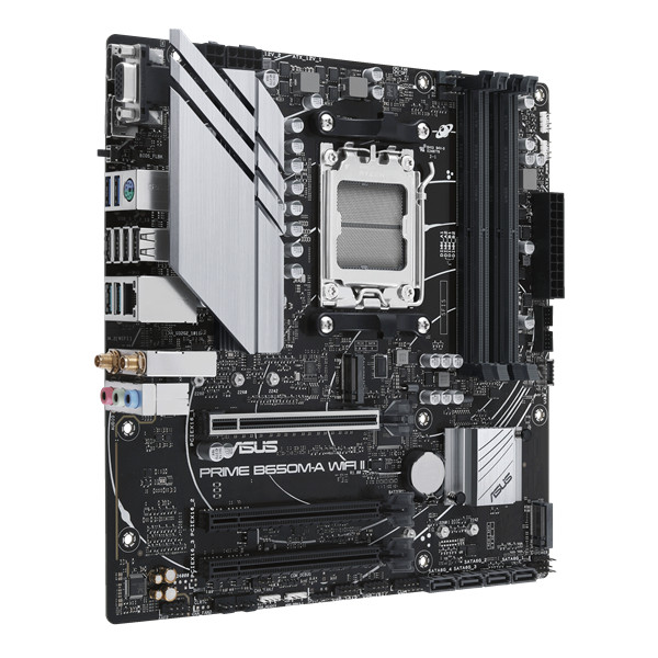Asus alaplap - amd prime b650m-a wifi ii am5 (b650, atx, 4xddr5 6400+mhz, 4xsata3, 2x m.2, hdmi+dp+vga)