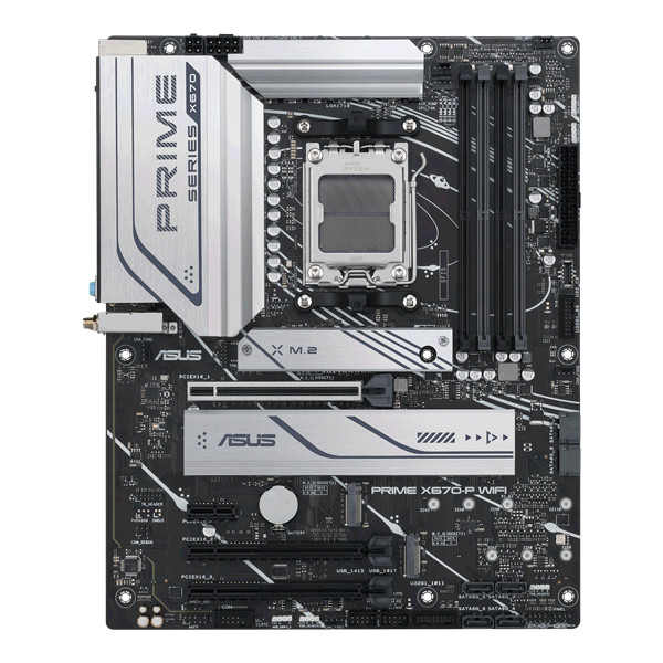 Asus alaplap - amd prime x670-p wifi am5 (x670, atx, 4xddr5 6400+mhz, lan, 6xsata3, 3x m.2, raid, hdmi+dp)
